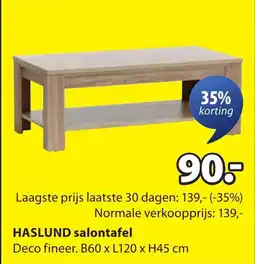 Jysk Haslund salontafel aanbieding