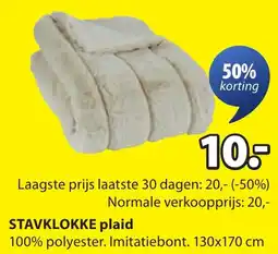 Jysk Stavklokke plaid aanbieding