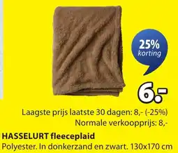 Jysk Hasselurt Fleeceplaid aanbieding
