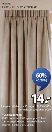 Jysk Austra gordijn aanbieding