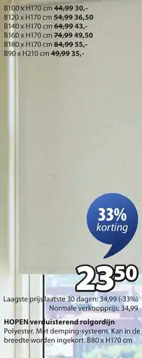Jysk Hopen verduisterend rolgordijn aanbieding