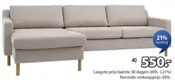 Jysk Hellerup bank met chaise longue aanbieding