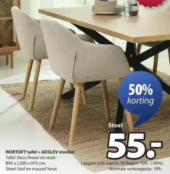 Jysk Adslev stoelen aanbieding