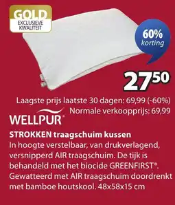 Jysk Wellpur strokken traagschuim kussen aanbieding
