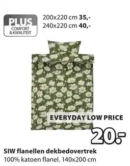 Jysk SIW flanellen dekbedovertrek aanbieding
