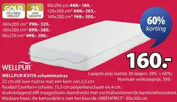 Jysk Wellpur kvita schuimmatras aanbieding