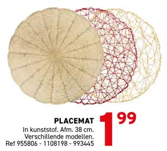 Trafic Placemat aanbieding