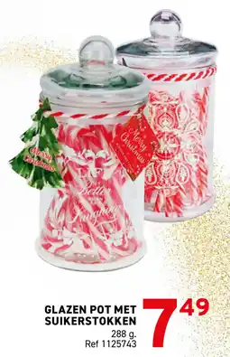 Trafic Glazen pot met suikerstokken aanbieding