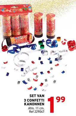 Trafic Set van 3 confetti kanonnen aanbieding