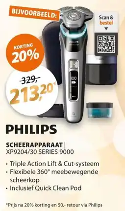Expert Philips scheerapparaat XP9204/30 series 9000 aanbieding