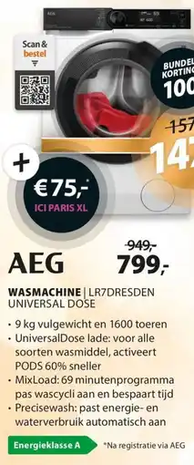 Expert AEG wasmachine LR7DRESDEN universal dose aanbieding