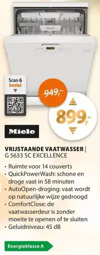 Expert Miele vrijstaande vaatwasser G 5633 SC excellence aanbieding