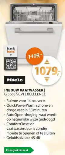 Expert Miele inbouw vaatwasser G 5663 SCVI excellence aanbieding