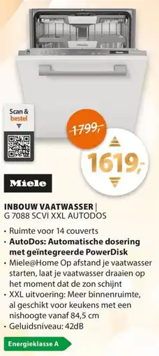 Expert Miele inbouw vaatwasser G 7088 SCVI XXL autodos aanbieding