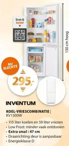 Expert Inventum koel-vriescombinatie | KV1500W aanbieding