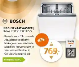 Expert Bosch inbouw vaatwasser | exclusiv SMV4HBX13E aanbieding