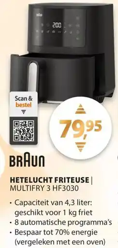 Expert Braun hetelucht friteuse | multifry 3 HF3030 aanbieding