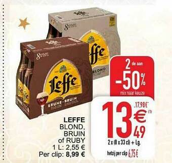 Cora Leffe Blond, Bruin Of Ruby aanbieding