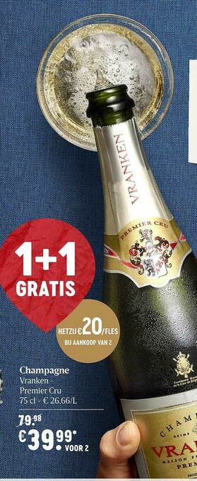 Delhaize Champagne Vranken Premier Cru aanbieding
