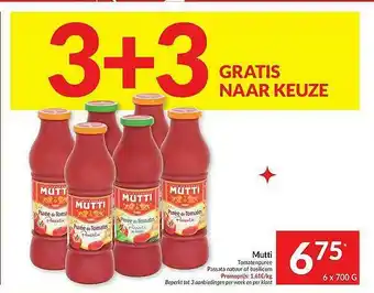 Intermarché Mutti Tomate Puree Passata Natuur Of Basilicum aanbieding