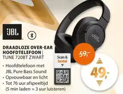 Expert Jbl draadloze over-ear hoofdtelefoon TUNE 720BT ZWART aanbieding