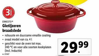 Lidl Ernesto Gietijzeren Braadslede aanbieding
