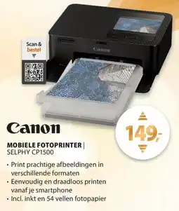 Expert Canon mobiele fotoprinter | selphy CP1500 aanbieding