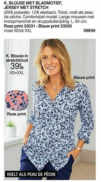 Damart Blouse in stretchtricot aanbieding
