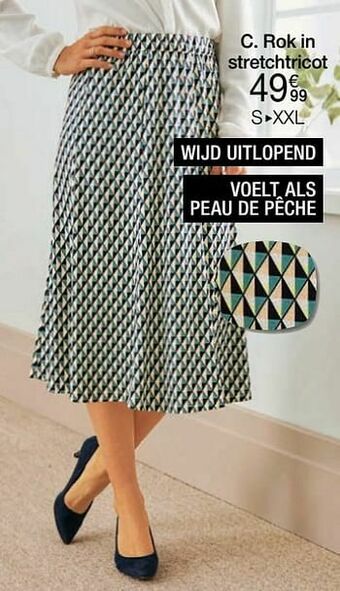 Damart Rok in stretchtricot aanbieding