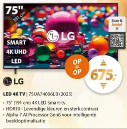 Expert LG LED 4K TV | 75UA74006LB (2025) aanbieding