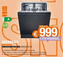 Expert Siemens inbouwvaatwasser SISN63EX27AE aanbieding