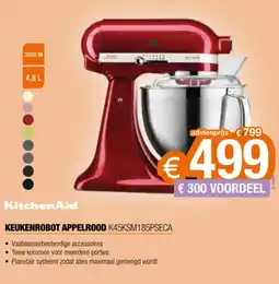 Expert Kitchenaid keukenrobot appelrood K45KSM185PSECA aanbieding