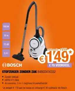 Expert Bosch stofzuiger zonder zak B4BGS41K332 aanbieding