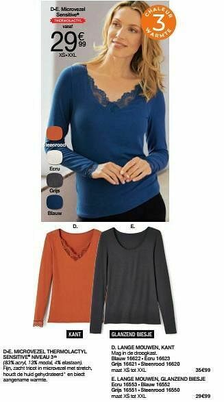 Damart Lange mouwen glanzend biesje aanbieding