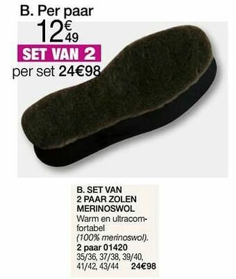 Damart Set van 2 paar zolen merinoswol aanbieding