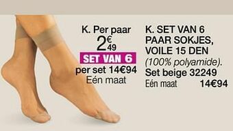 Damart Set van 6 paar sokjes voile 15 den aanbieding