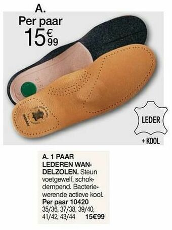 Damart 1 paar lederen wandelzolen aanbieding
