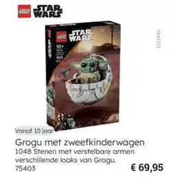 Multi bazar Lego star wars grogu met zweefkinderwagen aanbieding