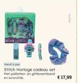 Multi bazar Stitch Horloge cadeau set Met pailletten- en glitterarmband aanbieding