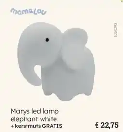 Multi bazar Marys led lamp elephant white + kerstmuts GRATIS aanbieding