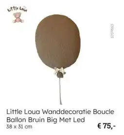 Multi bazar Little Loua Wanddecoratie Boucle Ballon Bruin Big Met Led aanbieding