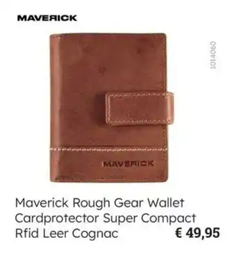 Multi bazar Maverick Rough Gear Wallet Cardprotector Super Compact Rfid Leer Cognac aanbieding