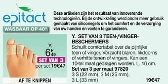 Damart Set van 3 teen--vingerbeschermers aanbieding