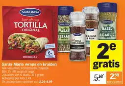 Albert Heijn Santa Maria Wraps en Kruiden aanbieding