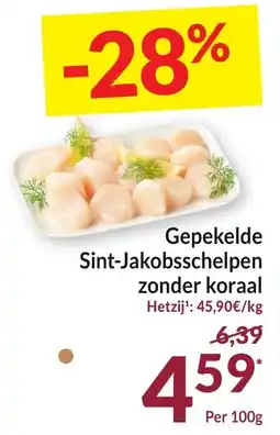 Intermarché Gepekelde Sint Jakobsschelpen zonder koraal aanbieding