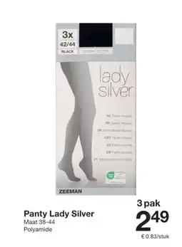 Zeeman Panty Lady Silver aanbieding