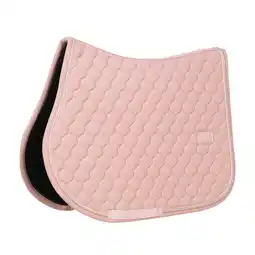 Decathlon Zadeldoek onion quilt rubber logo jumping oudroze aanbieding