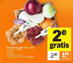 Albert Heijn AH Rode en gele uien 1 kilo aanbieding