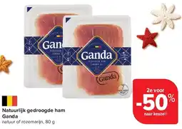 Carrefour Natuurlijk gedroogde ham Ganda aanbieding