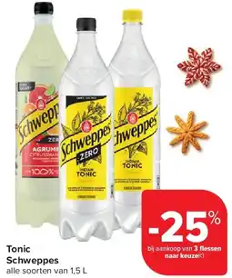 Carrefour Tonic Schweppes aanbieding